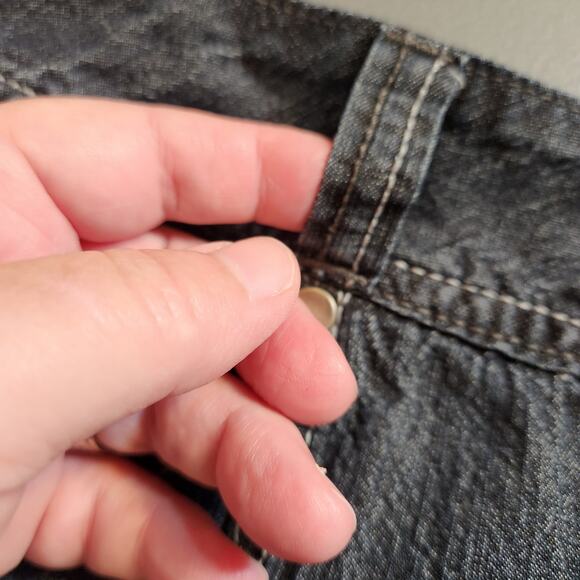 FASHION BUG Blue Denim Knee Length Unlined Trumpet Skirt Pockets Womens 12 - Picture 7 of 11